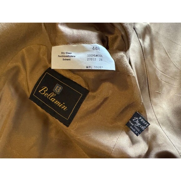 Vintage 1980s Bellamin 100% Pure Wool Camel Blazer Men’s 44 R• USA Made - Picture 4 of 14